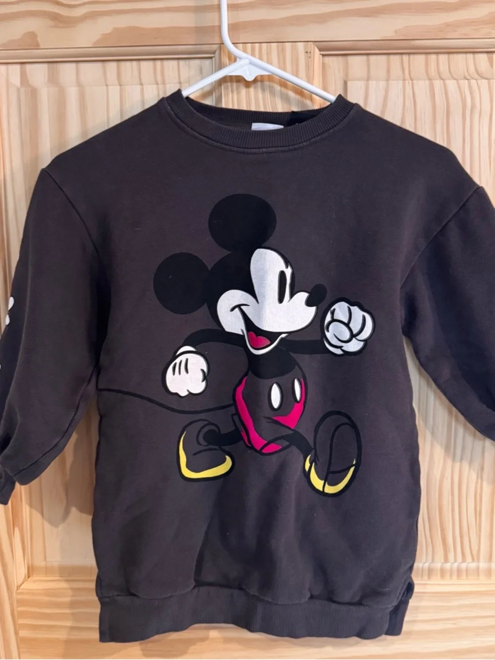 Zara‎ Kids Disney Mickey Mouse Daisy Sleeve Sweatshirt Gray Size 7